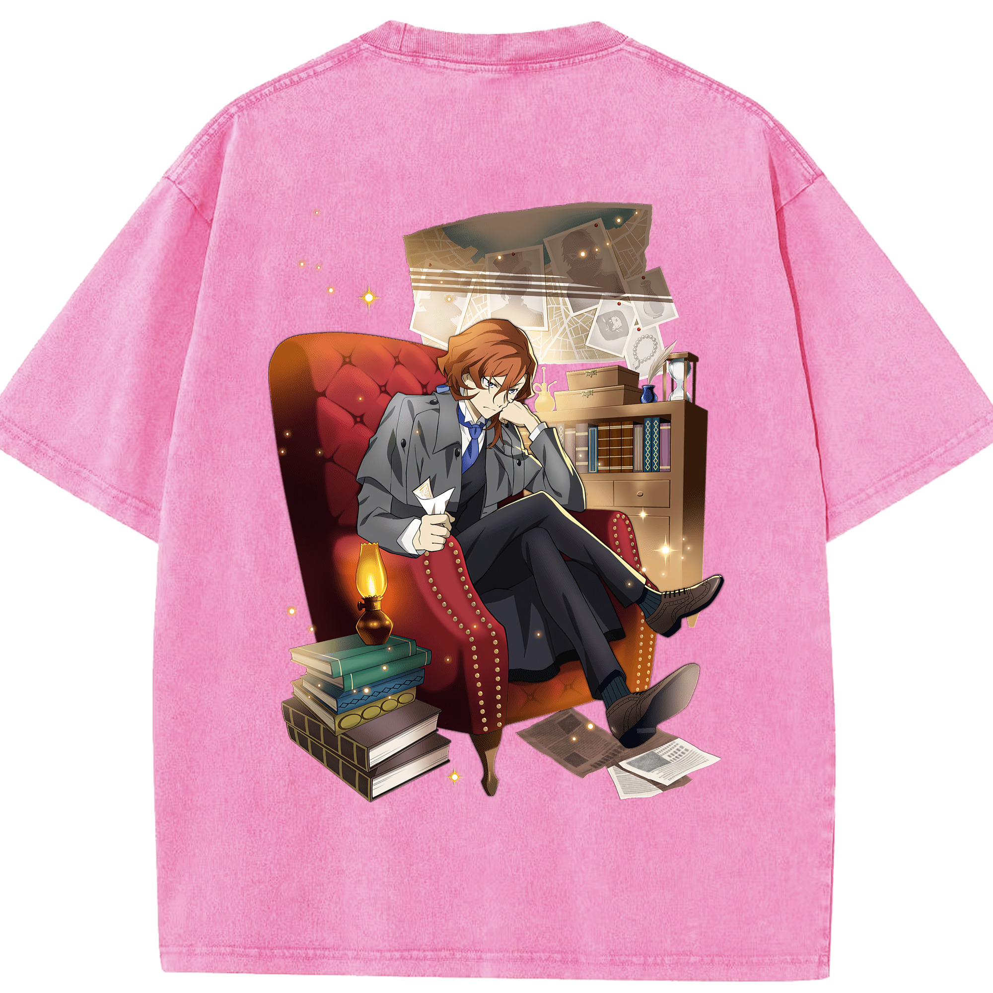 （画像用） 文豪ストレイドッグス Bungo Stray Dogs 綿100% ヴィンテージ風 半袖Tシャツ（背面プリント）